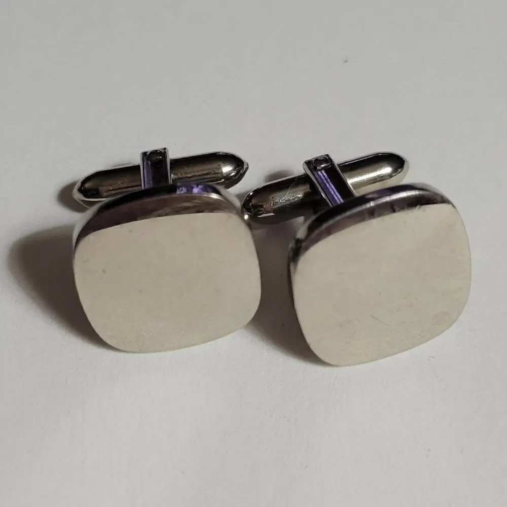 Silver Plain Square Cushion Cufflinks